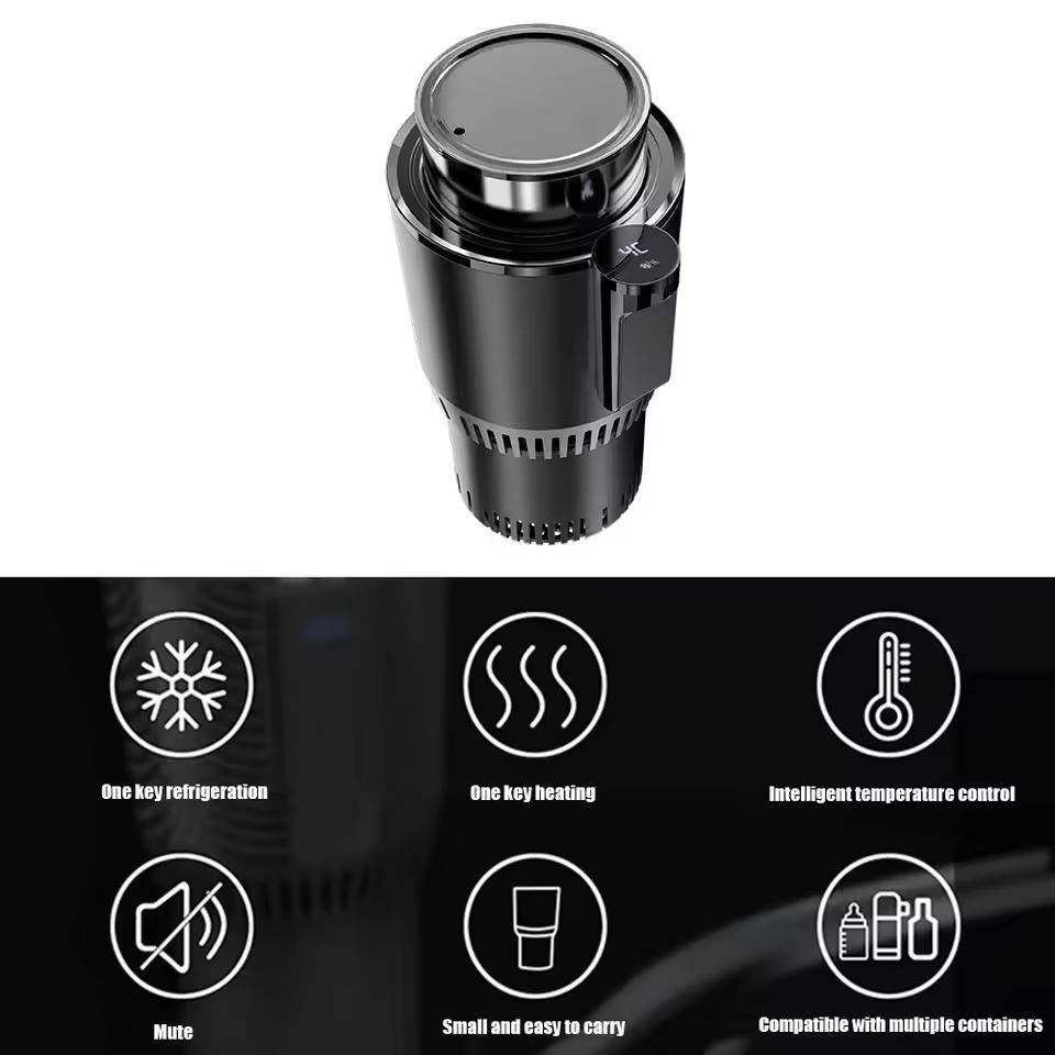 Temperature-Controlled Car Cup Holder for Hot and Cold Beverages