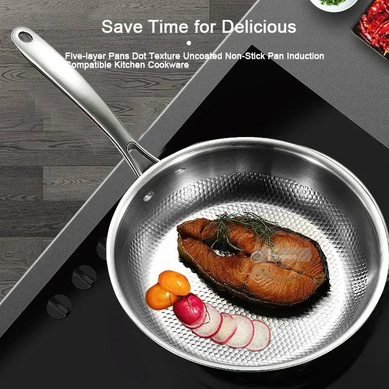 EcoChef 28/30 Cm Stainless Steel Wok Pan for All Stovetops