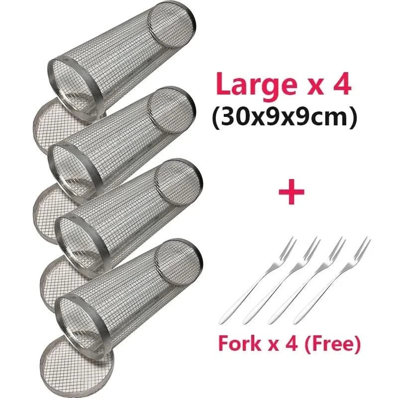 GrillMate Rotating Stainless Steel Barbecue Basket for Perfect Cooking