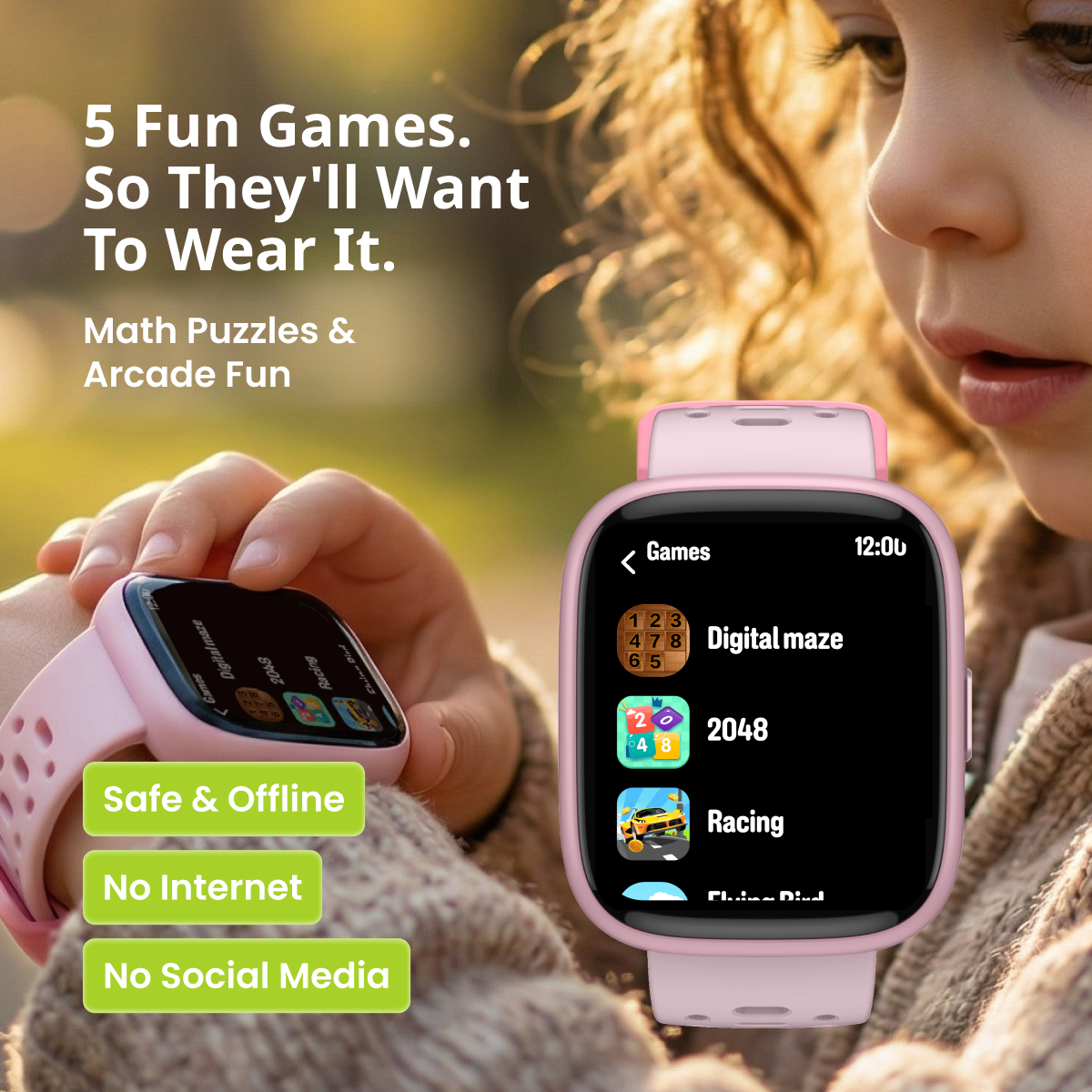 GPS Smartwatch for Children with Health Monitoring, Games & IP68 Waterproof