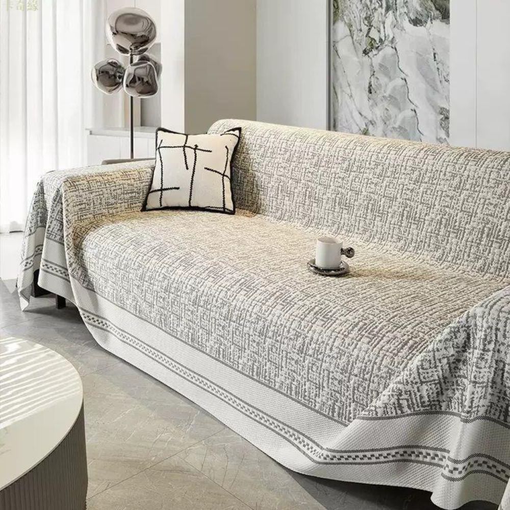 Reversible Sofa Cover in Breathable Microfiber for Lightweight Comfort