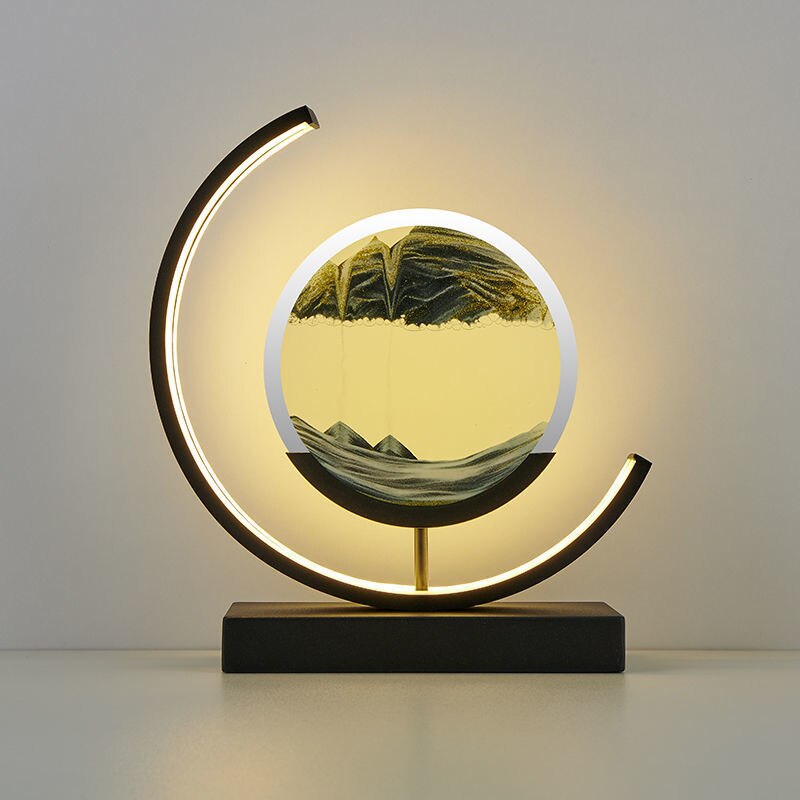 Drift Sand Art Table Lamp | 3D Rotating Sand Painting | Acrylic & LED Light | Stress Relief