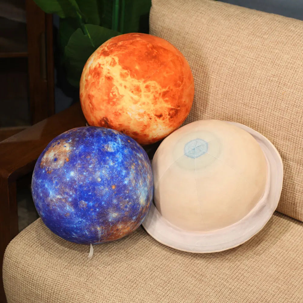 Cosmic Sphere Plush Cushion – 12-Inch Soft Space Pillow