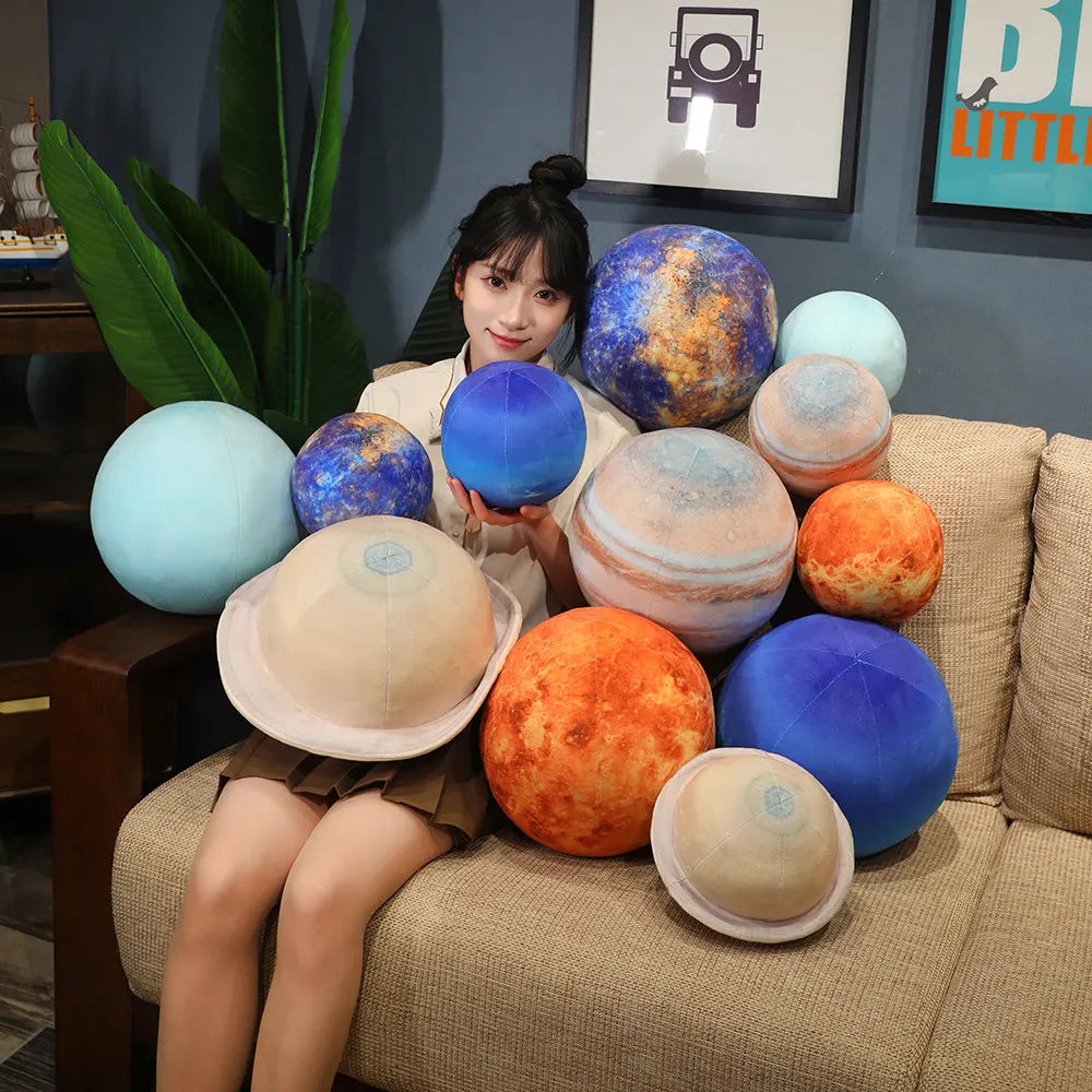 Cosmic Sphere Plush Cushion – 12-Inch Soft Space Pillow