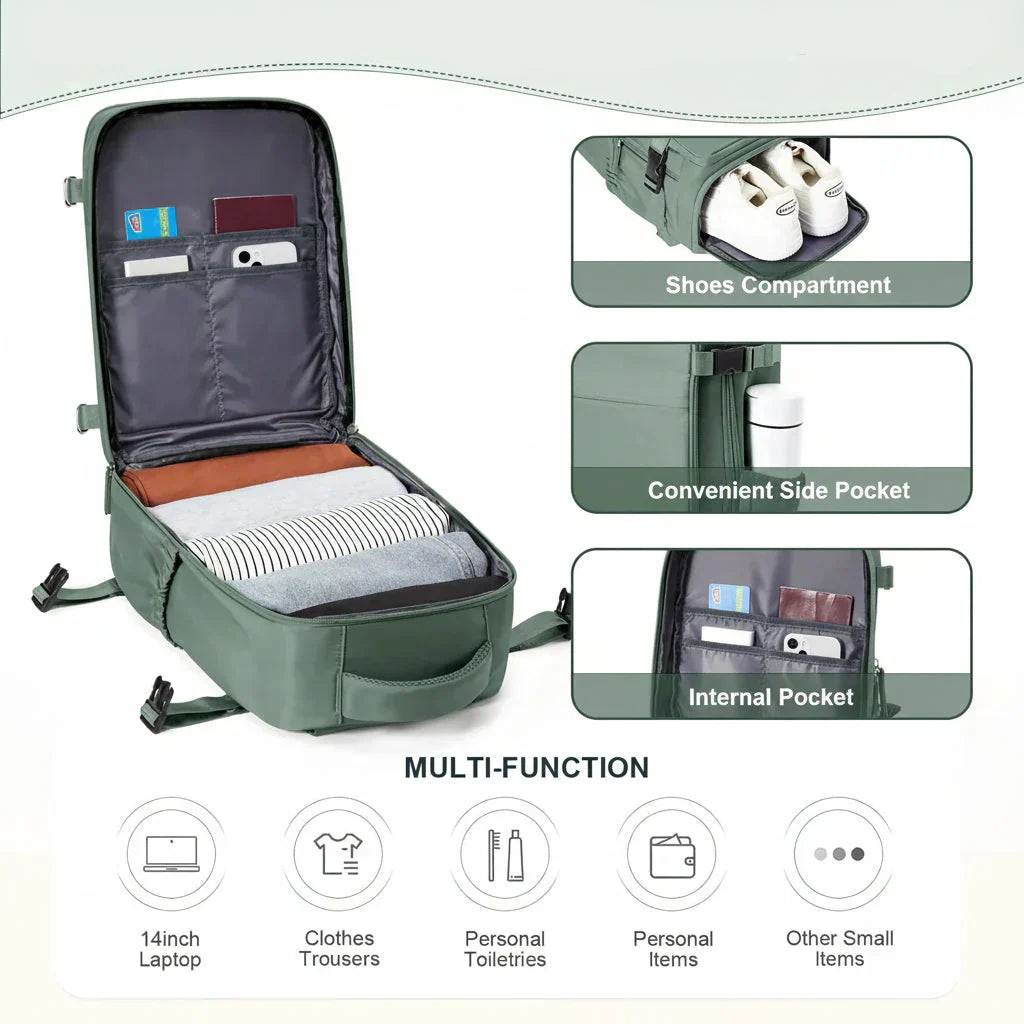 NomadPack Compact Travel Backpack with Laptop Sleeve