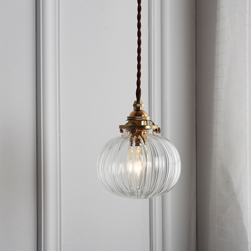 Vintage-Inspired Glass Pendant Light for Compact Areas