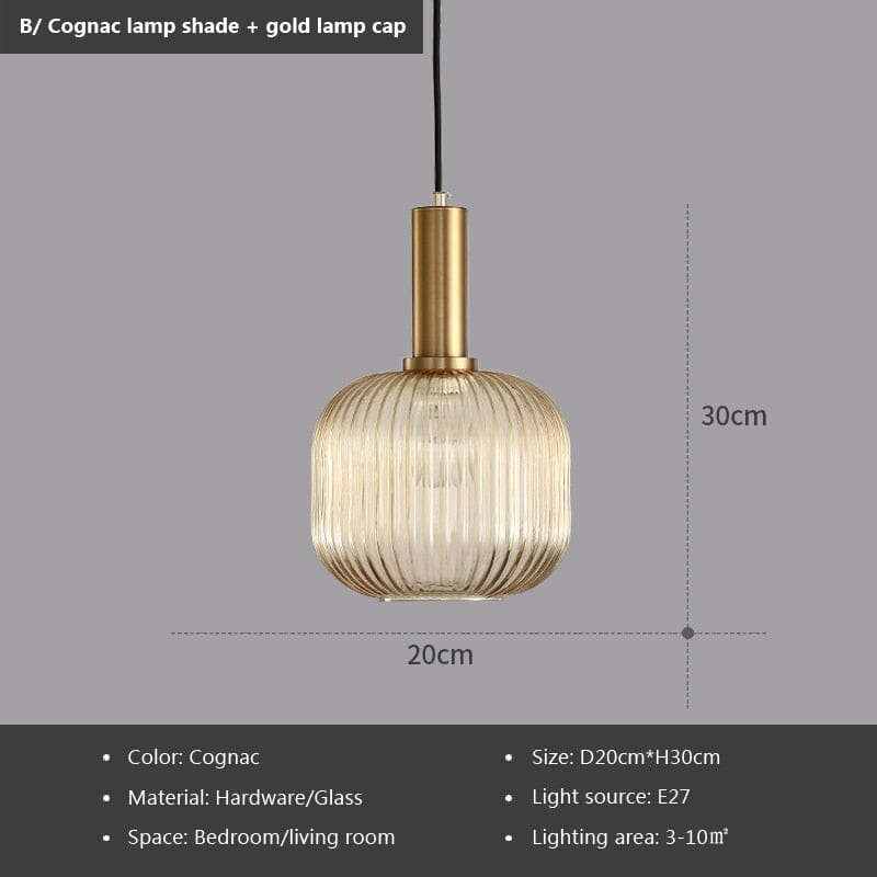 Nordic Elegance Pendant Lighting in Fluted Glass Design