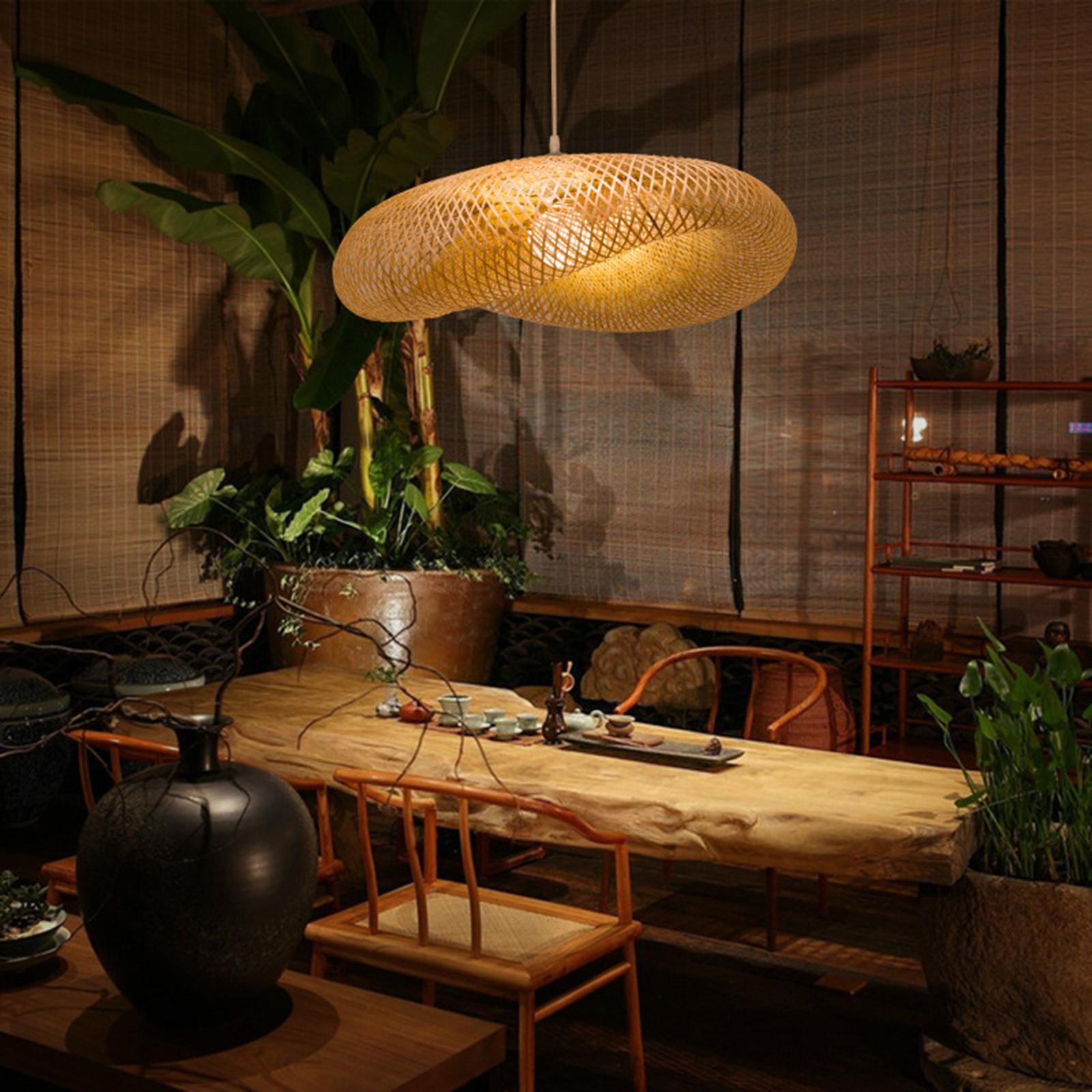 Natural Elegance LED Bamboo Pendant Light Fixture