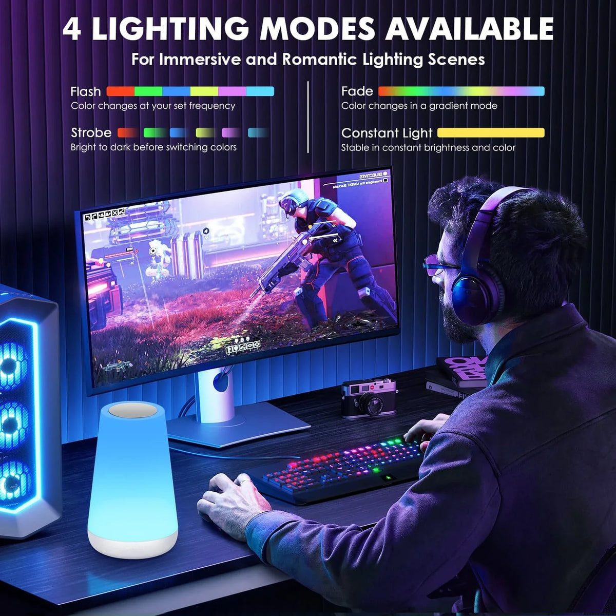 Versatile Touch-Control Dimmable LED Night Lamp with USB Charge