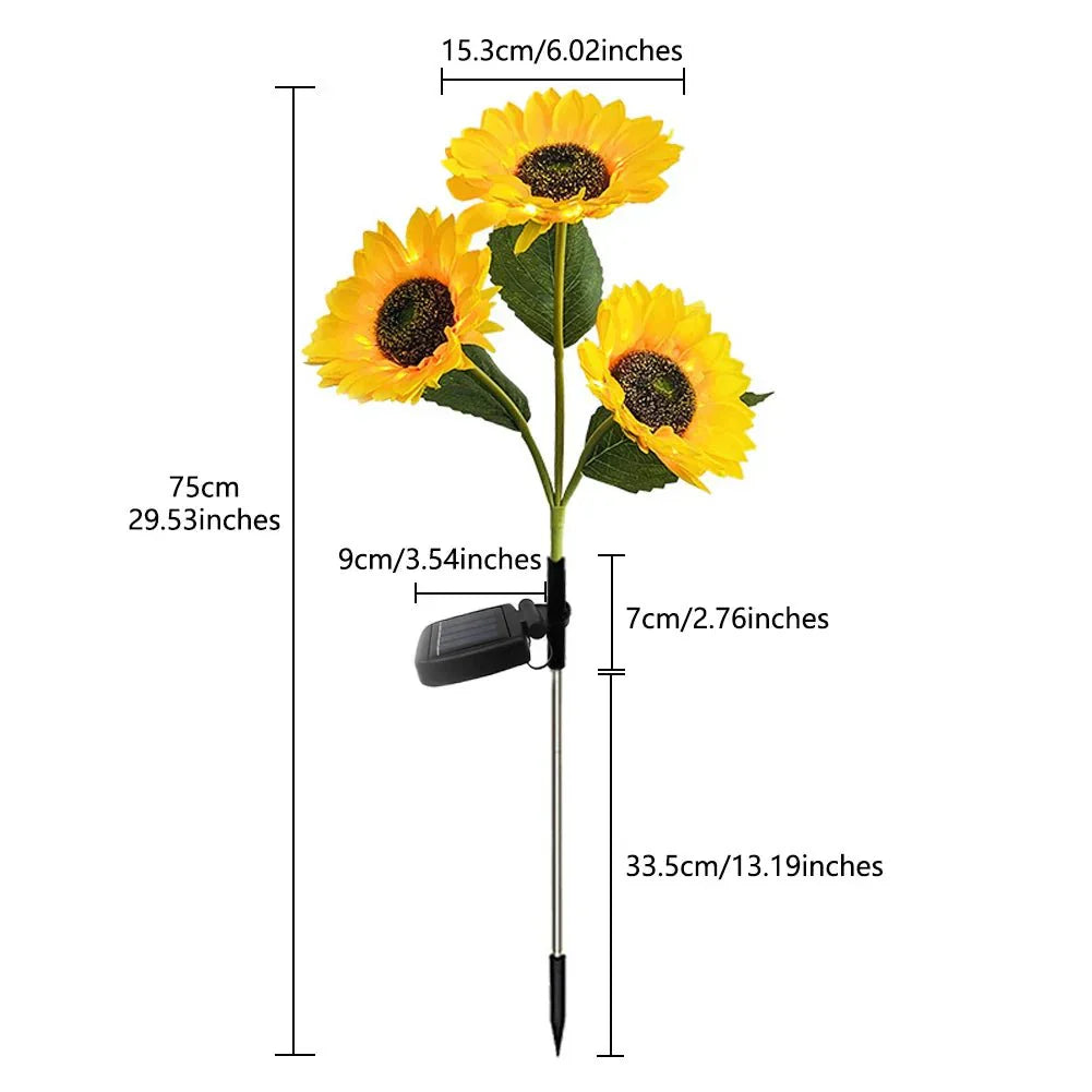 Durable Solar-Powered Daisy Lamp for Outdoor Lighting