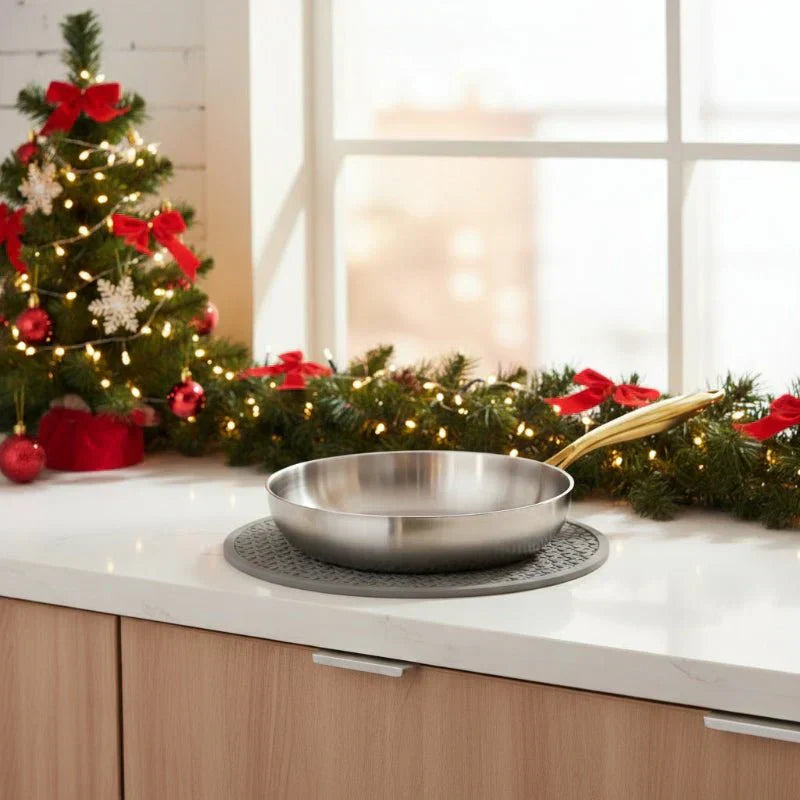 TitanPro 316 Stainless Steel Frying Pan with 7-Layer Build, 2mm Thickness, Induction Compatible