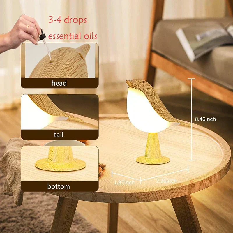 Charming Nature-Inspired LED Lamp with Colorful Bird Design