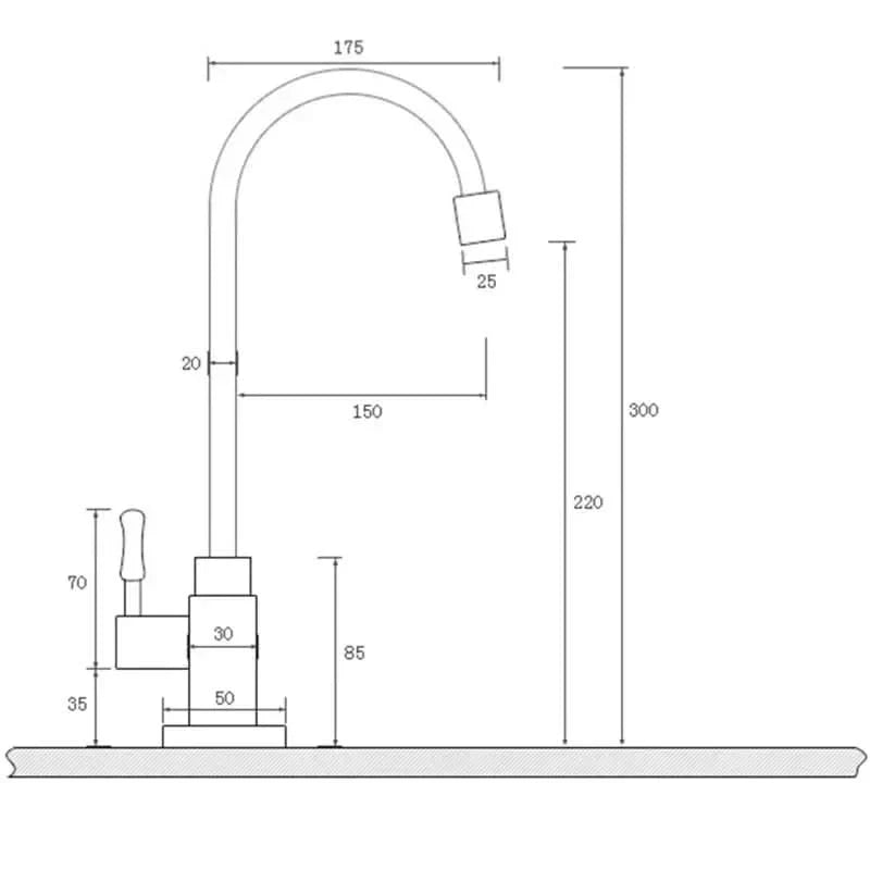 Elegant Brass Kitchen Tap with Classic Swan Neck Design