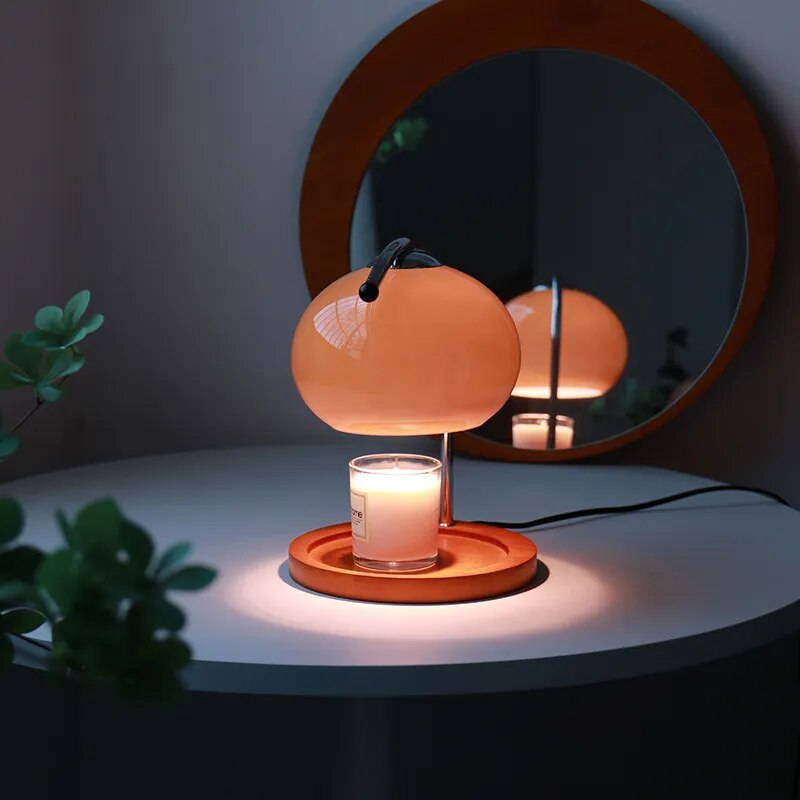 Vintage-Inspired Candle Warmer Lamp with Adjustable Light
