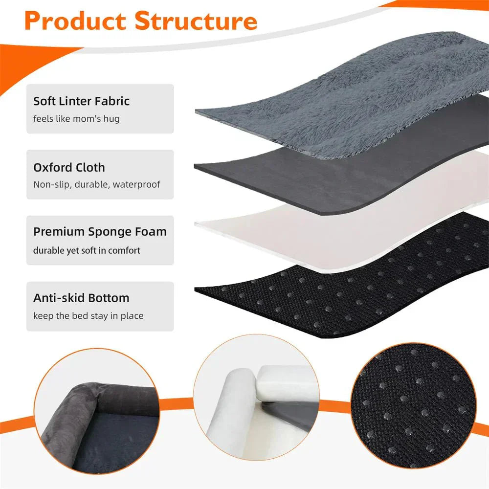 SerenePaw Orthopedic Memory Foam Dog Bed with Water-Resistant Cover