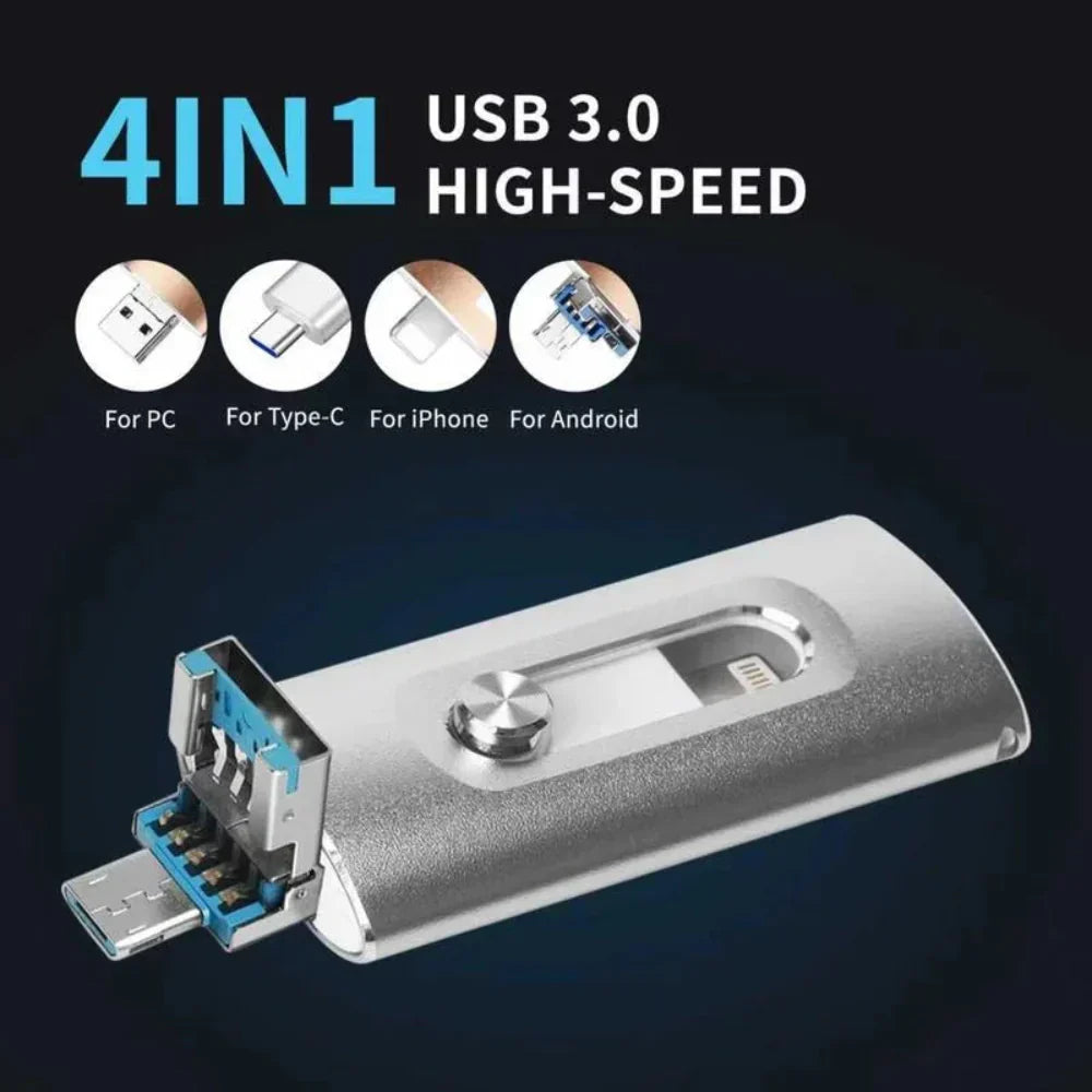 Ultra-Slim Portable SSD with Versatile 4-in-1 Connectivity