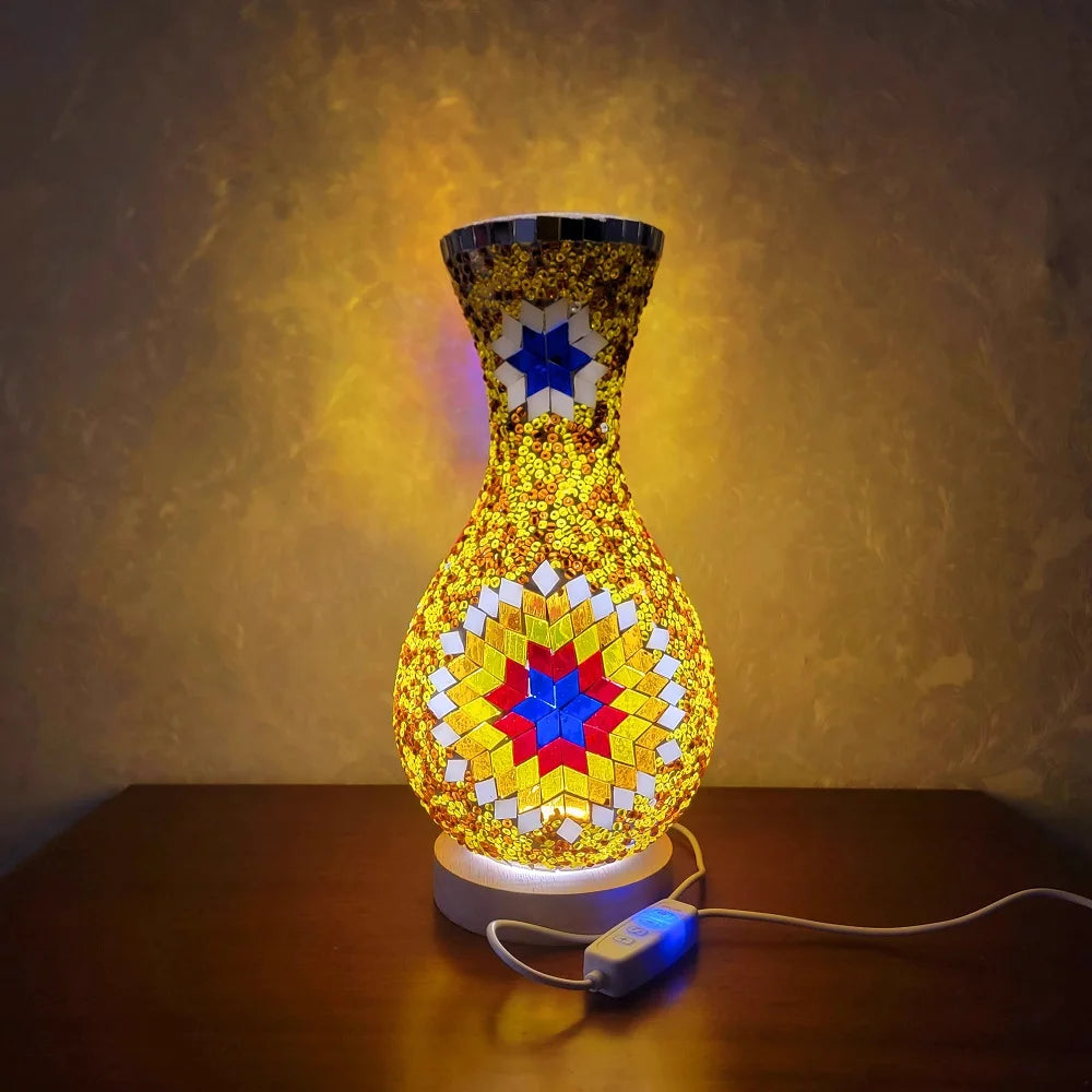Mediterranean-Inspired Mosaic Table Lamp for Cozy Spaces
