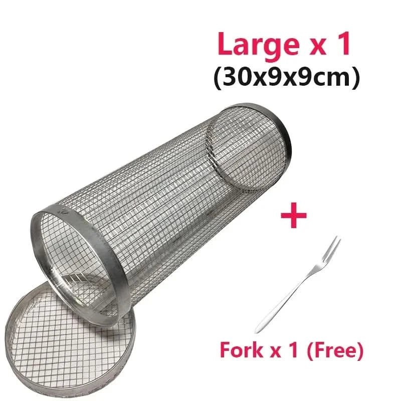 GrillMate Rotating Stainless Steel Barbecue Basket for Perfect Cooking