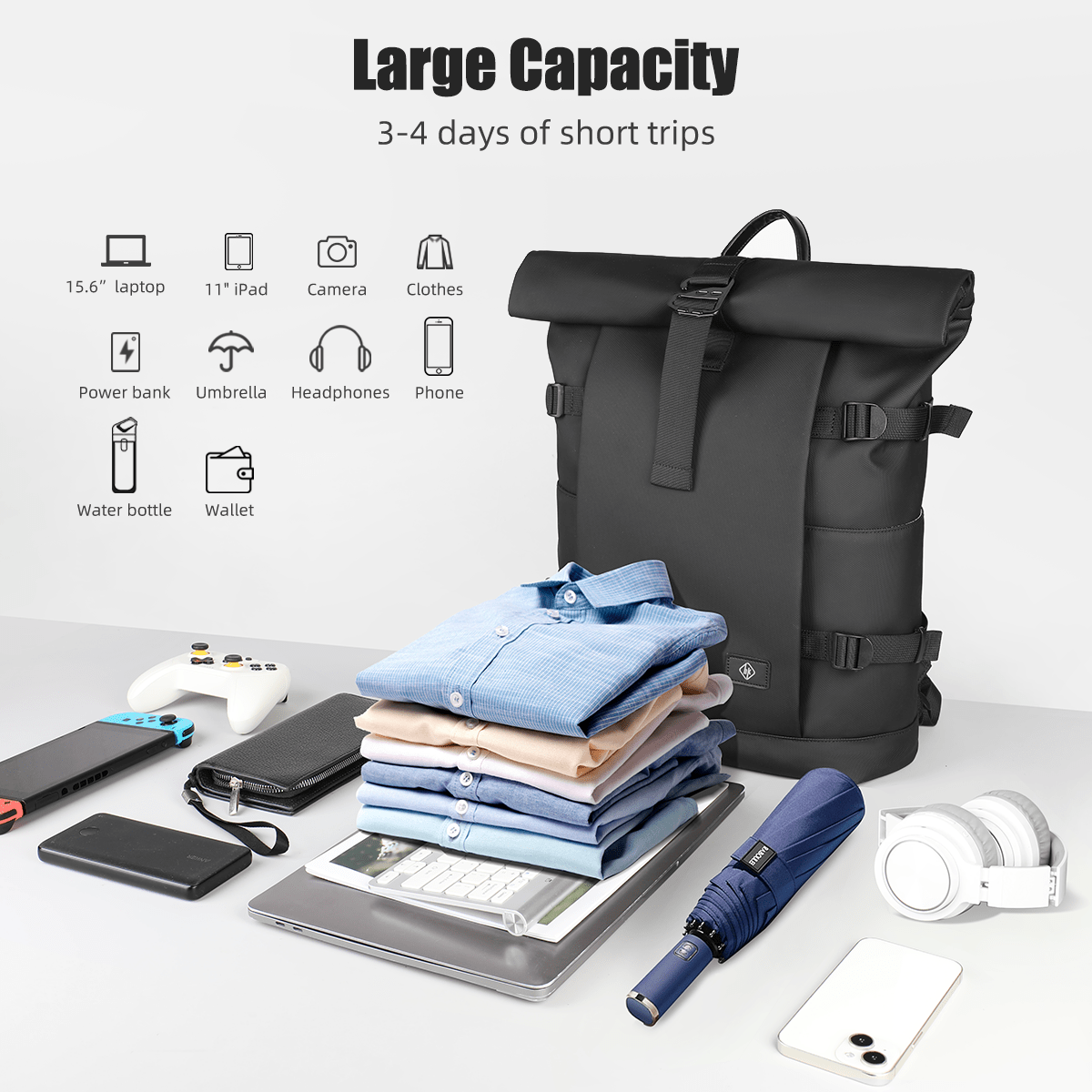 ExpandaPack Versatile Outdoor Backpack with Laptop Sleeve