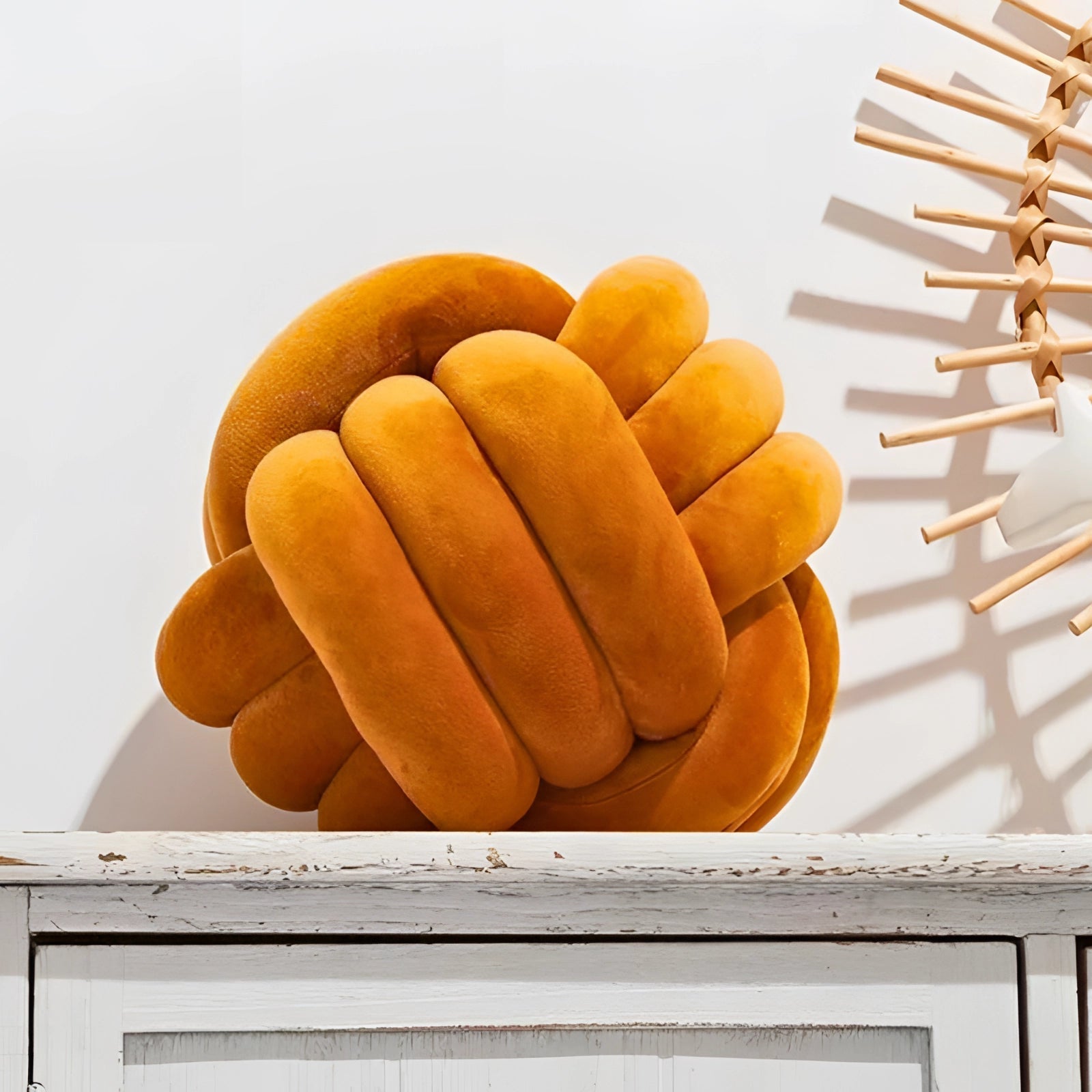 Modern Velvet Cushion with Unique Design | Cozy Scandinavian Knot Pillow