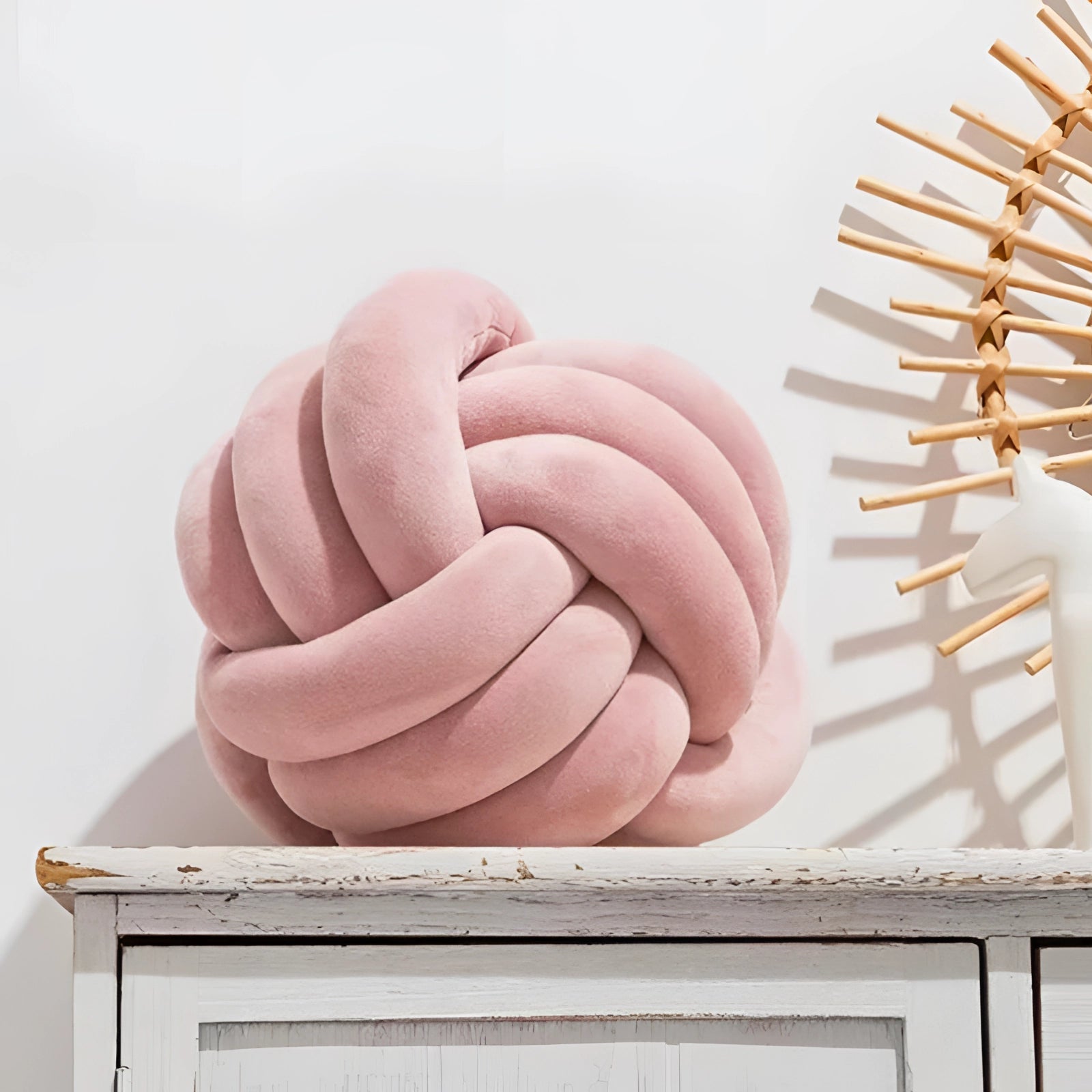 Modern Velvet Cushion with Unique Design | Cozy Scandinavian Knot Pillow