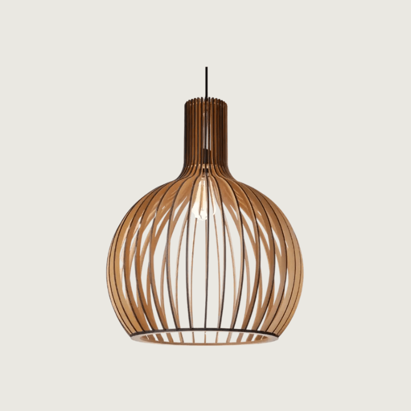 Adjustable Wooden Ceiling Light Fixture for Warm Scandinavian Pendant Lighting