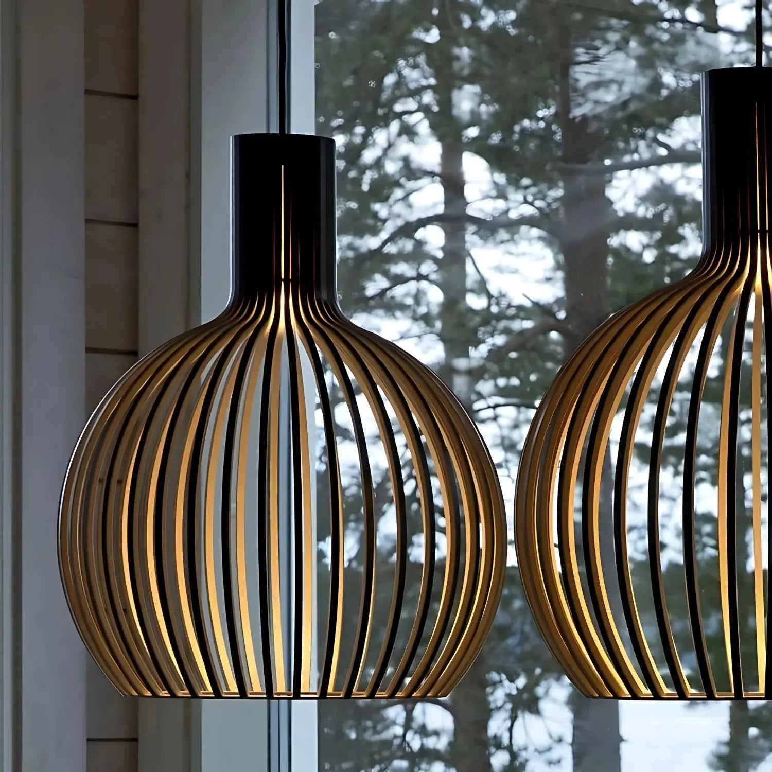 Adjustable Wooden Ceiling Light Fixture for Warm Scandinavian Pendant Lighting