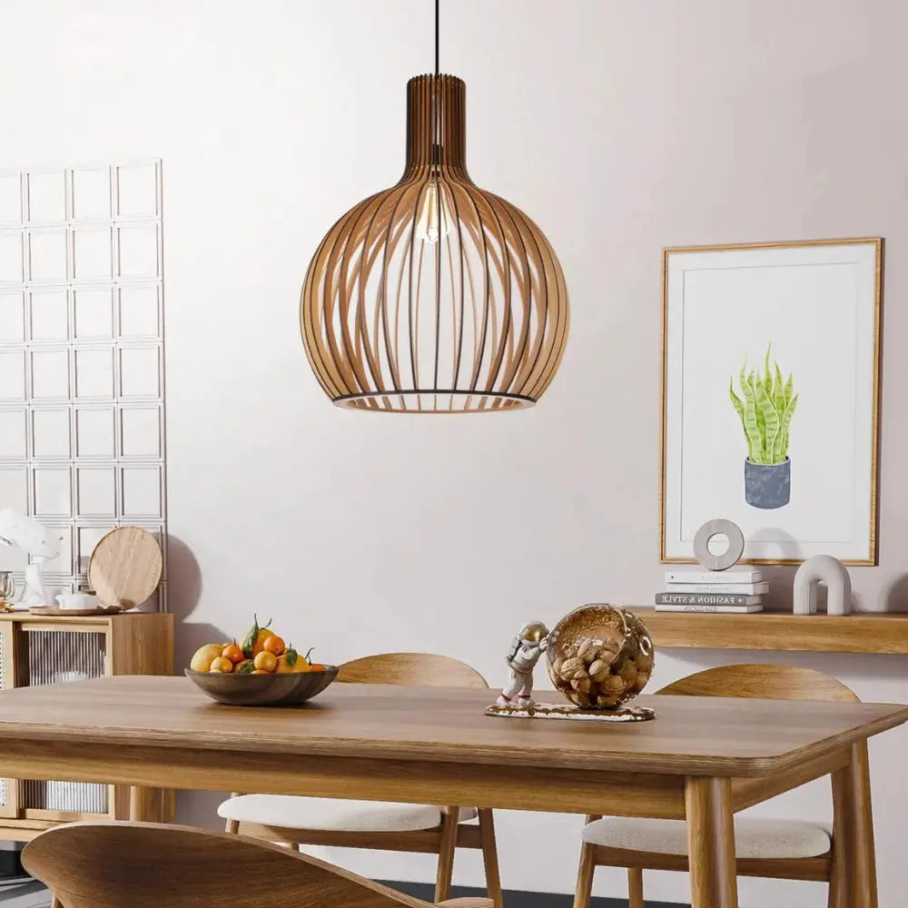Adjustable Wooden Ceiling Light Fixture for Warm Scandinavian Pendant Lighting