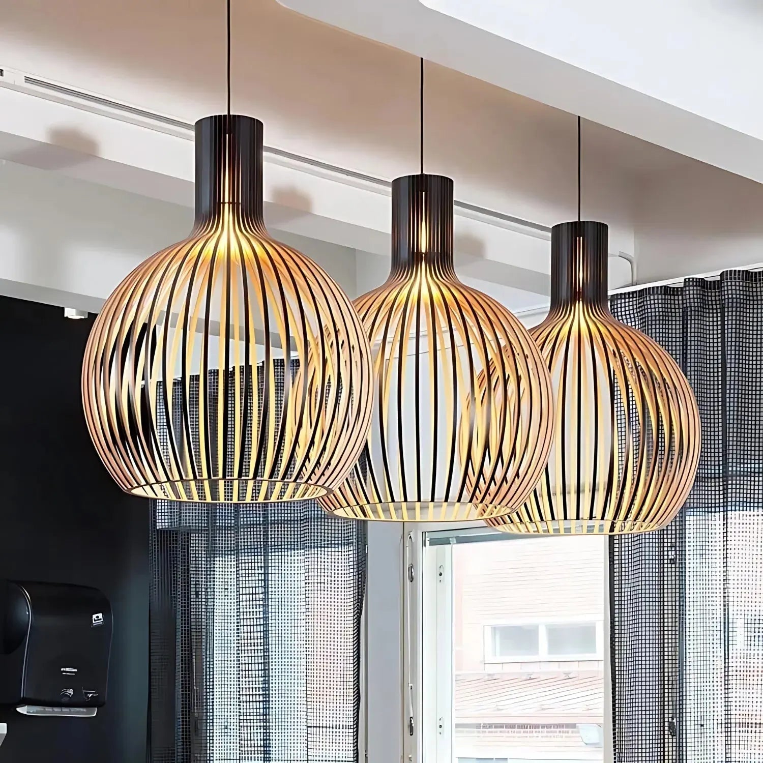 Adjustable Wooden Ceiling Light Fixture for Warm Scandinavian Pendant Lighting