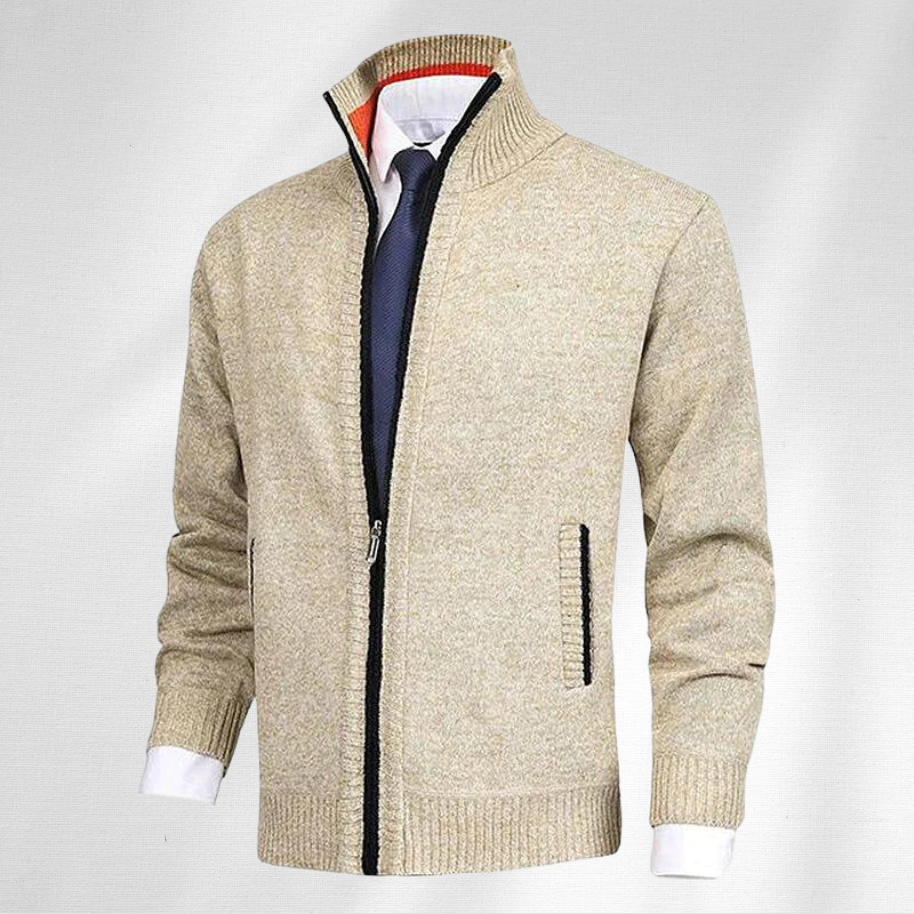 Executive Style Men's Cardigan for Professional Settings