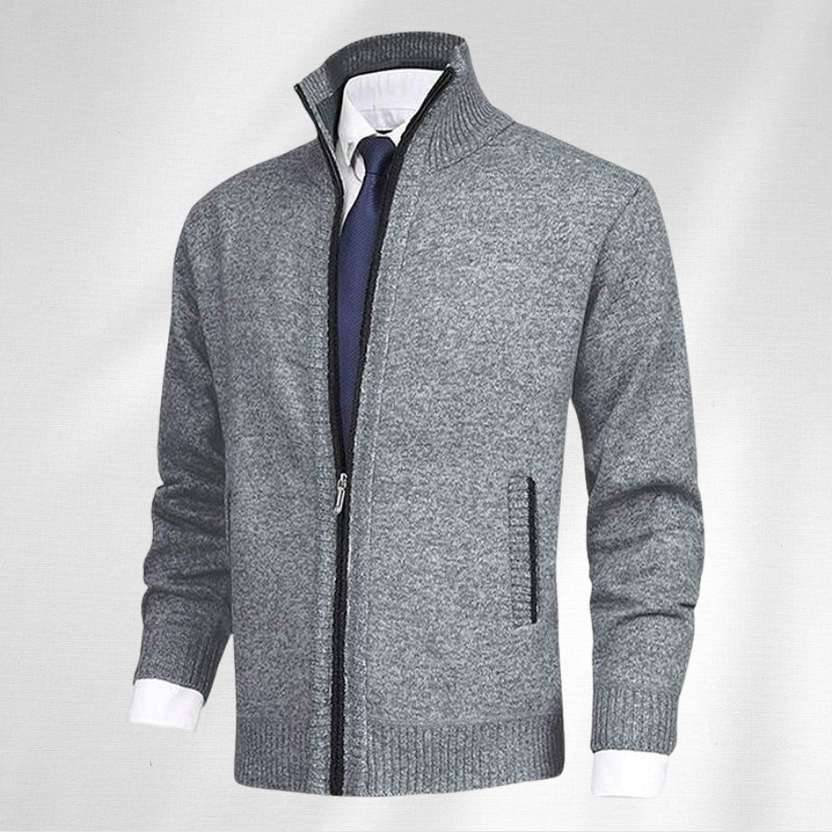 Executive Style Men's Cardigan for Professional Settings