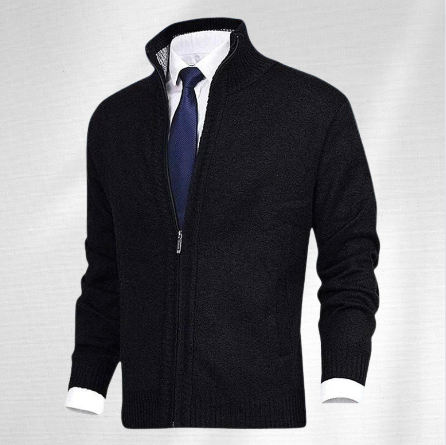 Executive Style Men's Cardigan for Professional Settings