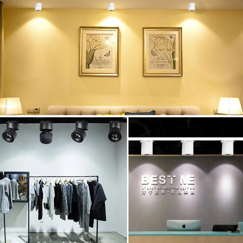 Adjustable LED Ceiling Light – 350° Rotation, Warm Glow