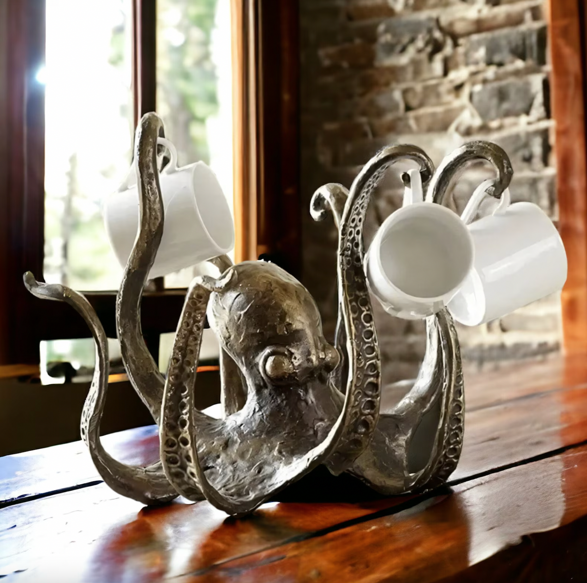 Nautical Mug Organizer with Artful Design for 8 Cups