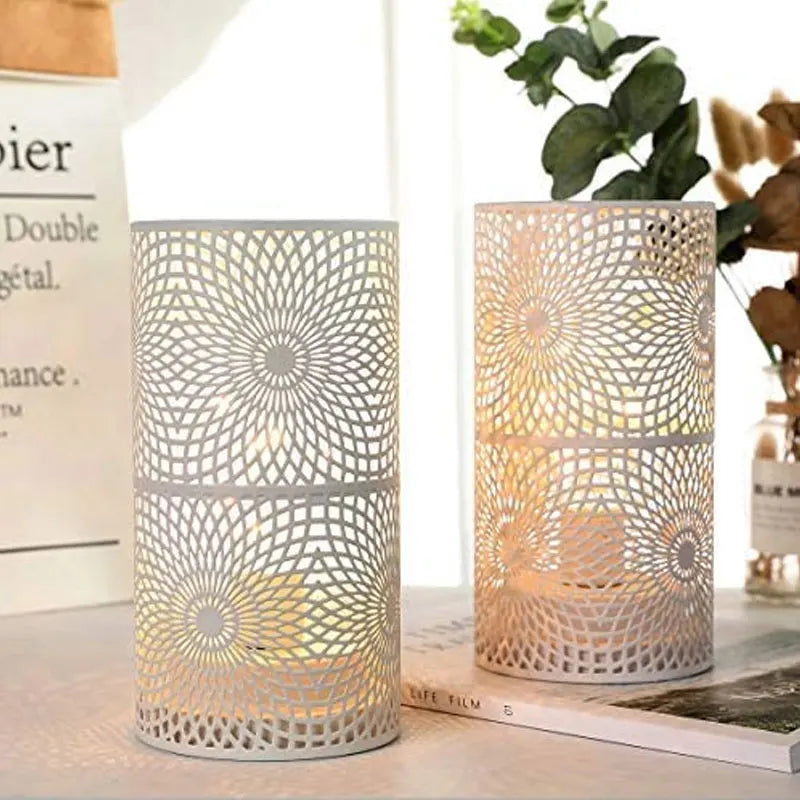 Set of 2 Cordless LED Cylinder Lamps for Elegant Lighting