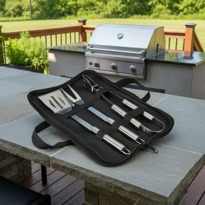 Ultimate Grilling Companion: Stainless Steel BBQ Tool Set