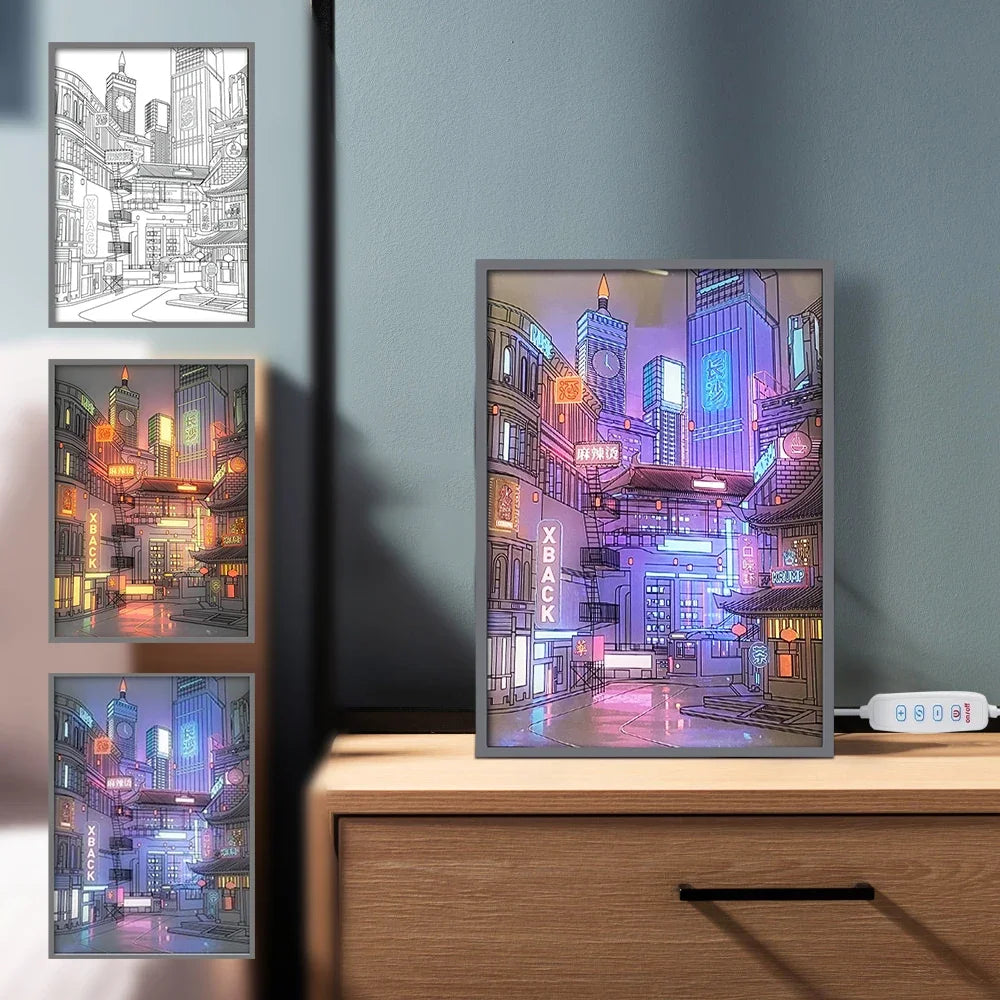 Urban Skyline LED Wall Light – Customizable USB Art Lamp