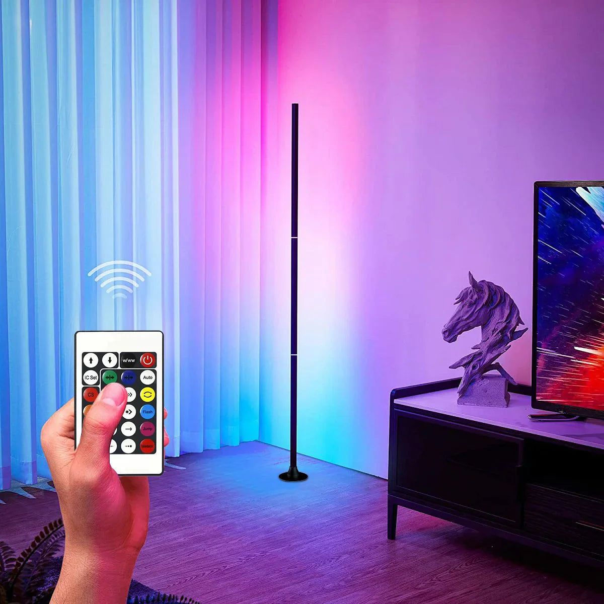 Versatile Color-Changing Corner Lamp with App Control & Music Sync