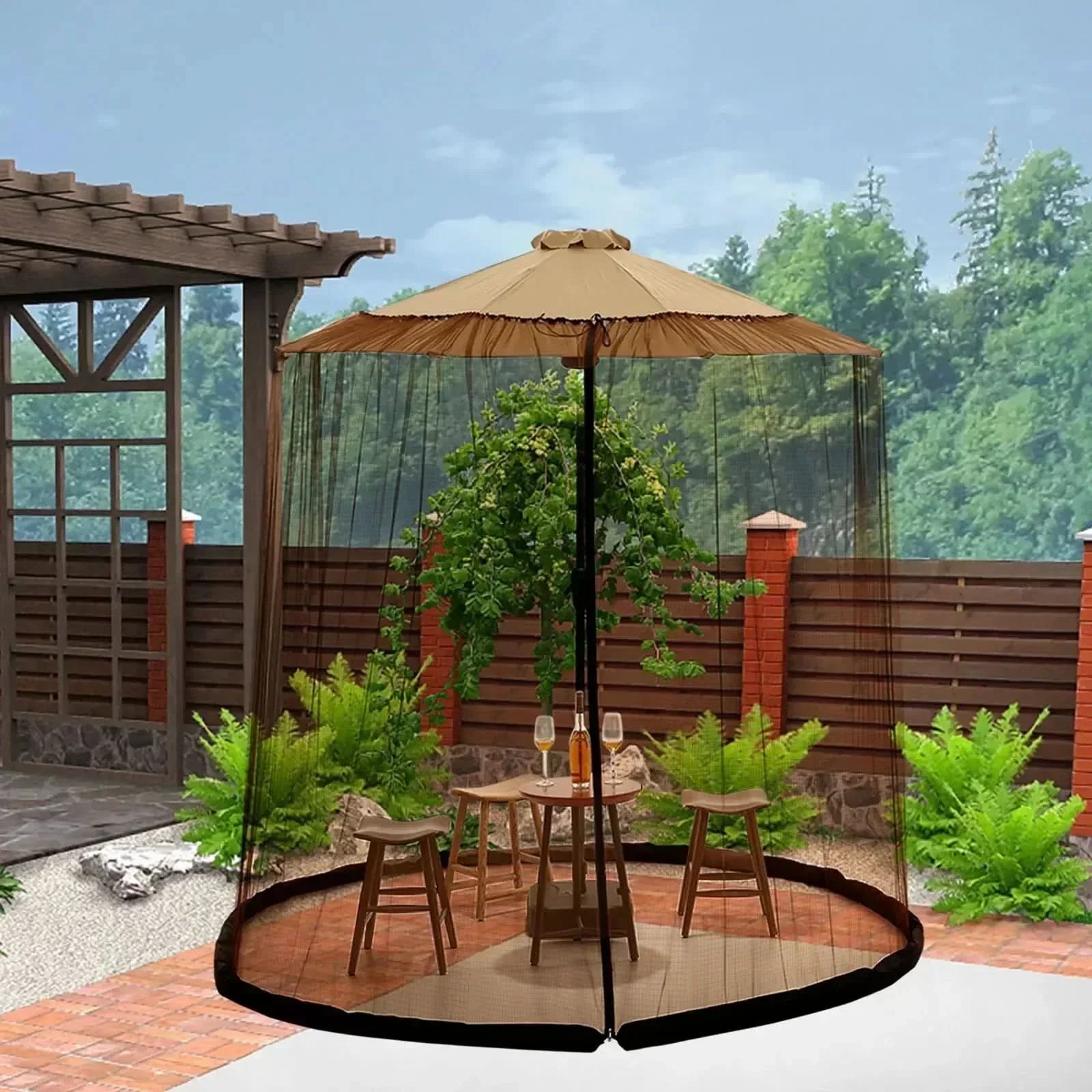SafeHaven Mosquito Net for Parasols Up to 4 Meters with Zip Access
