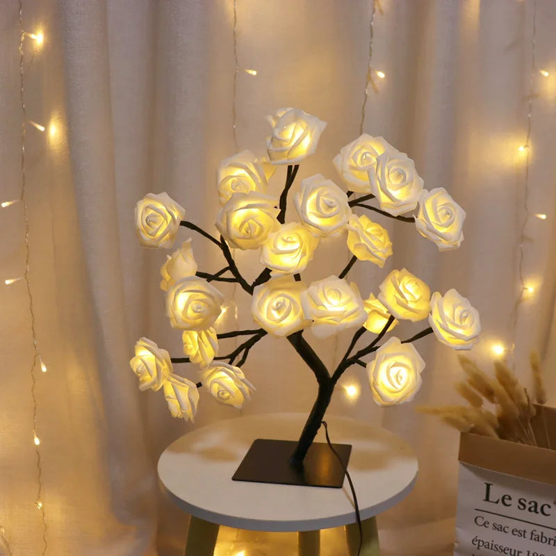 Charming Rose LED Table Lamp - USB Night Light for Every Occasion