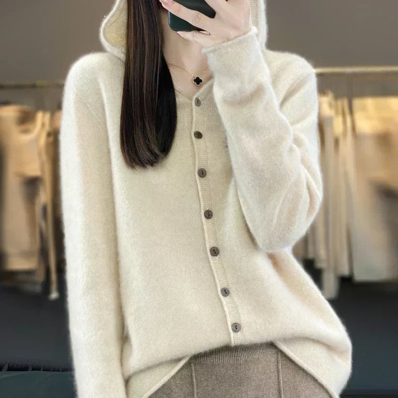 EverWarm Pure Merino Wool Cardigan for Winter Elegance