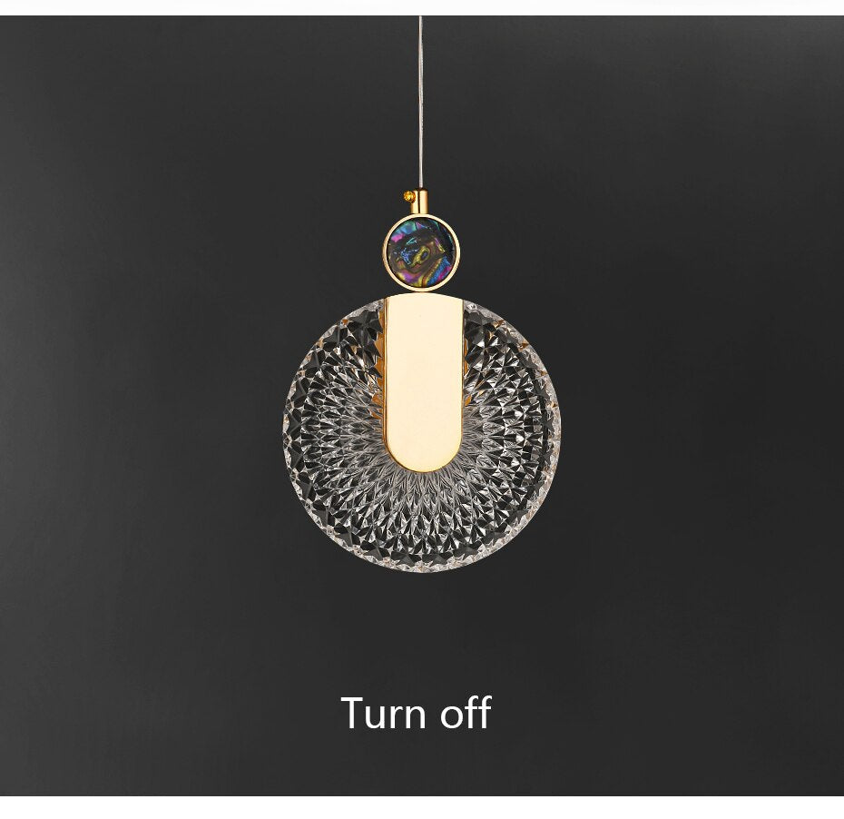 Luxe Aura Crystal Round Pendant Light Fixture