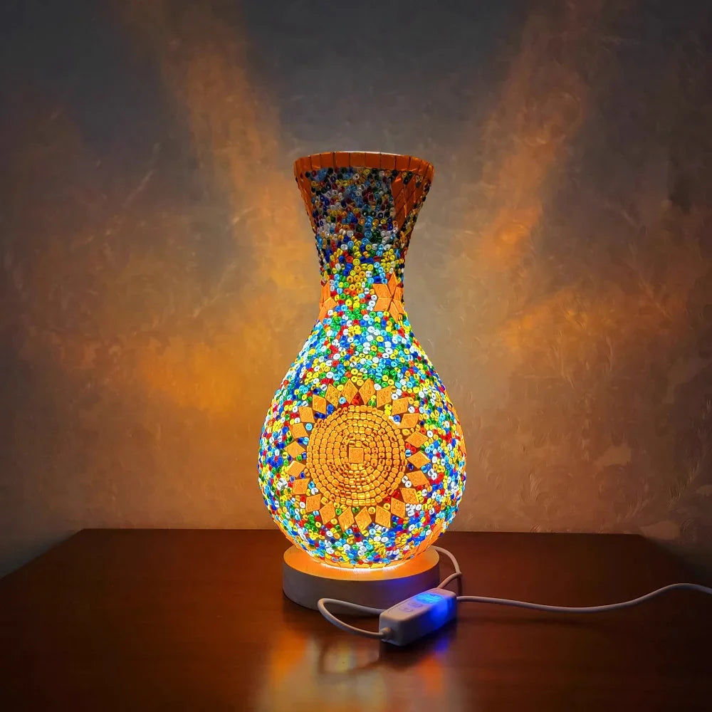 Mediterranean-Inspired Mosaic Table Lamp for Cozy Spaces