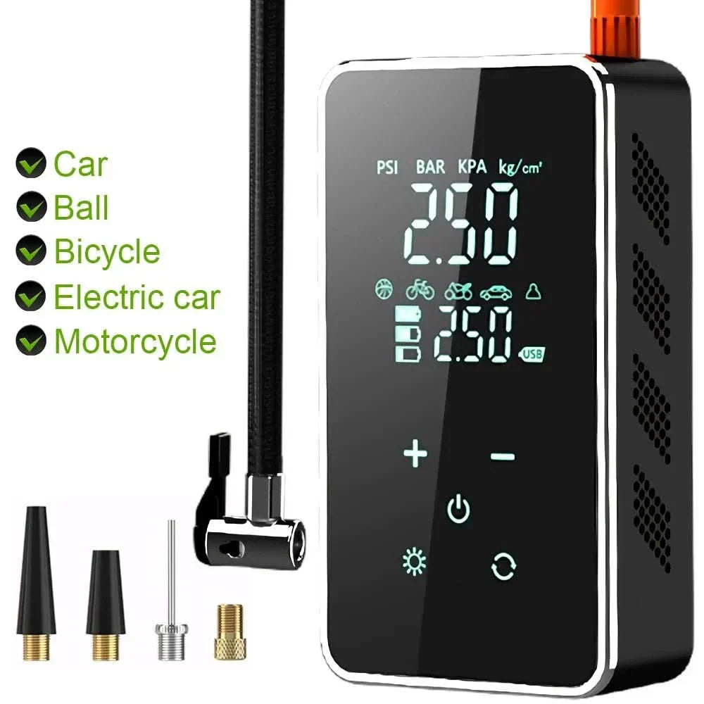 Portable Touchscreen Air Inflator for Cars and Bikes - 150 PSI