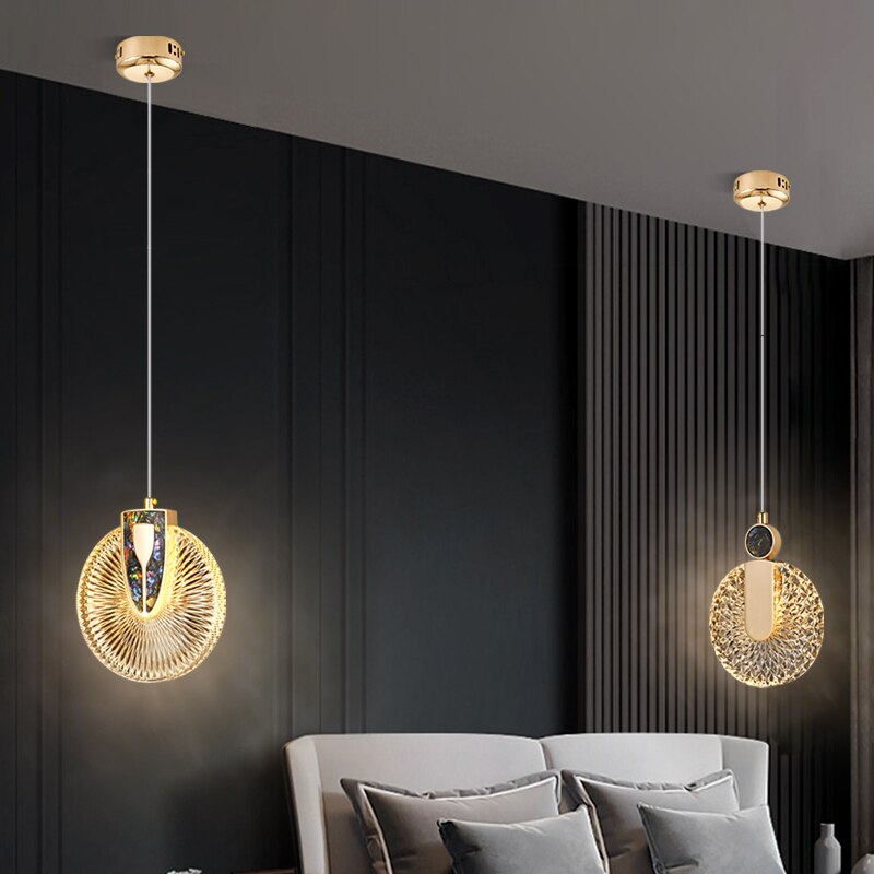 Luxe Aura Crystal Round Pendant Light Fixture