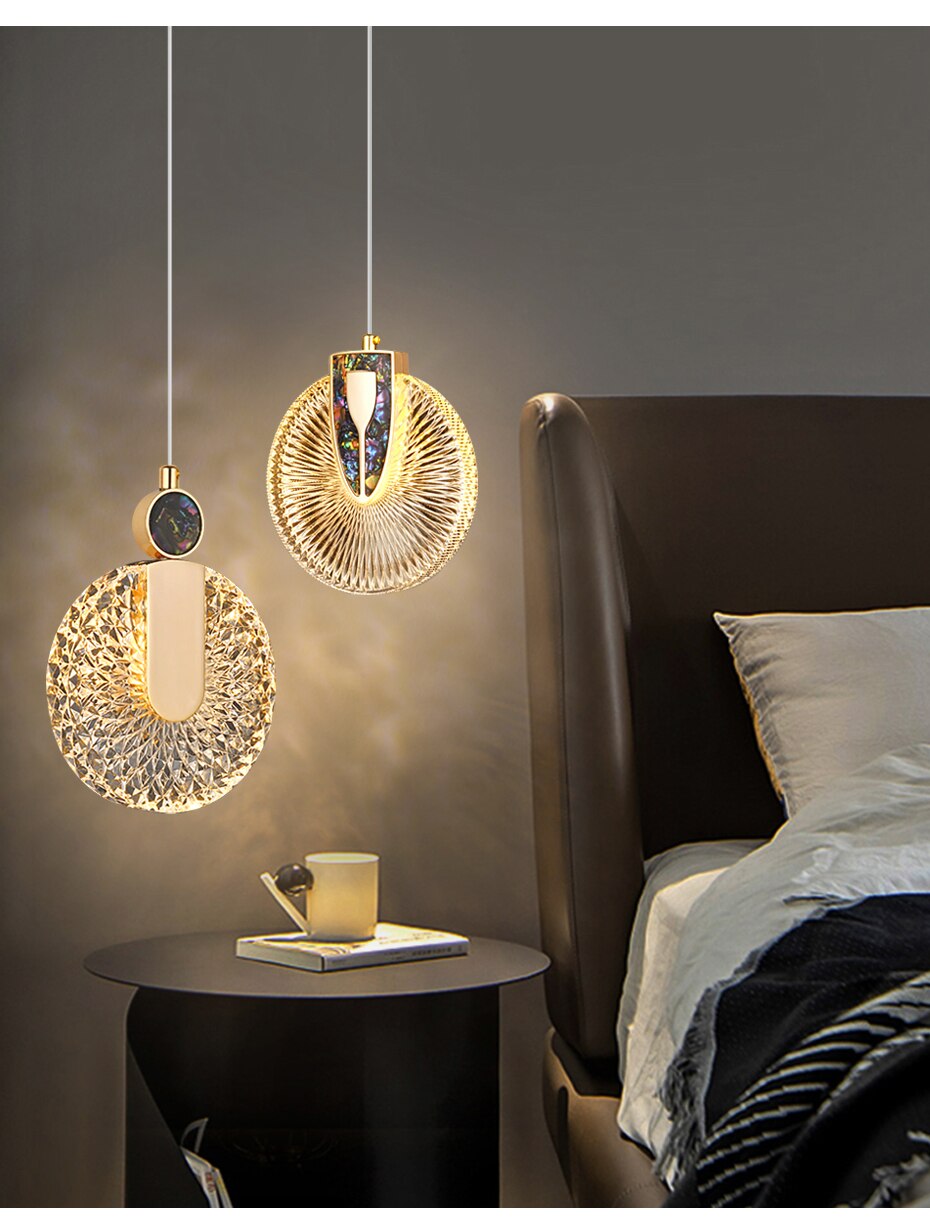 Luxe Aura Crystal Round Pendant Light Fixture