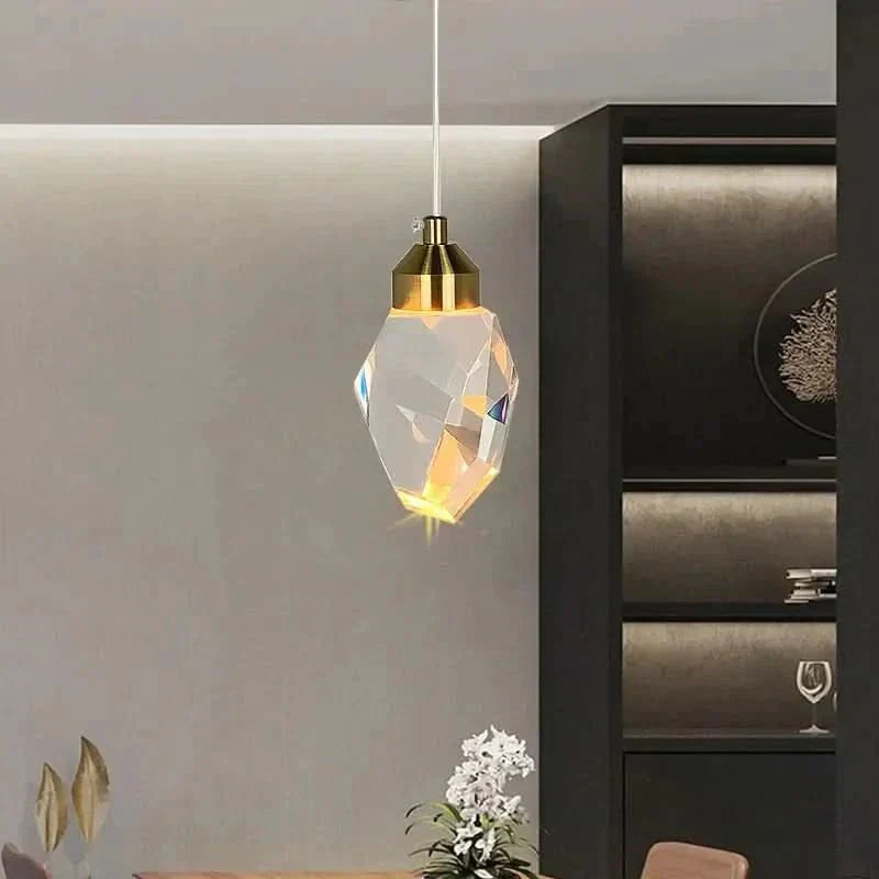 Faceted Shade Crystal Pendant Light with LED