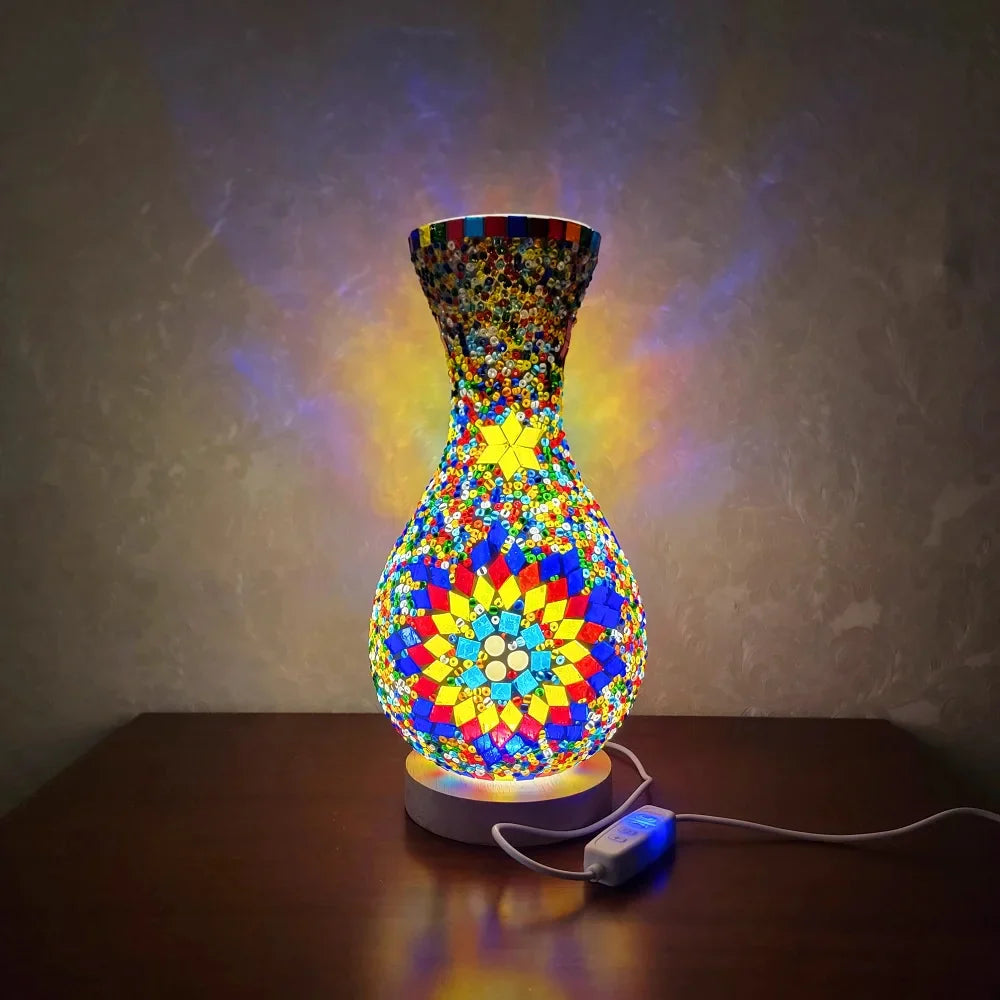 Mediterranean-Inspired Mosaic Table Lamp for Cozy Spaces