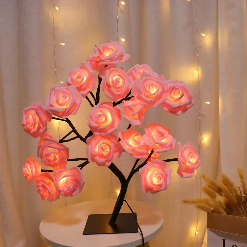 Charming Rose LED Table Lamp - USB Night Light for Every Occasion