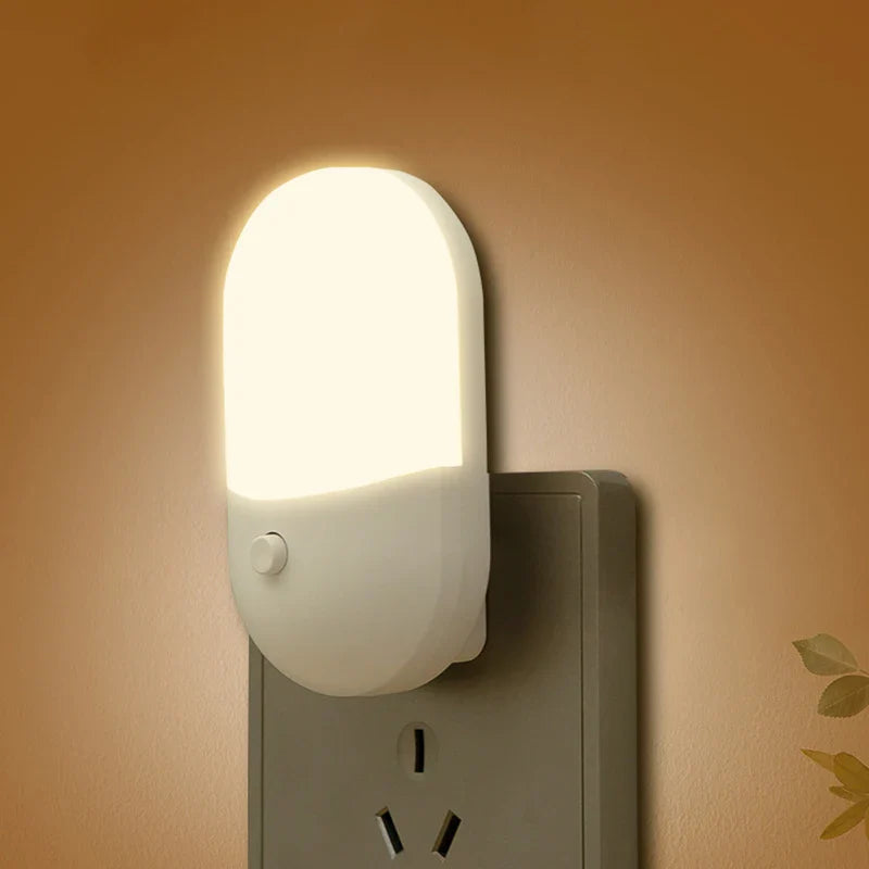 Plug In LED Night Light Eye Protection Bedside Lamp Baby Feeding Living Room